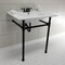 Fauceture KVPB31227W40 Dreyfuss 31" Console Sink W/SS Leg (4", 3 Hole), Wht/Blk KVPB31227W40 - alternate 4